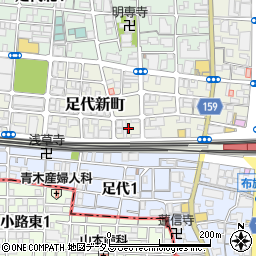 大阪府東大阪市足代新町8周辺の地図