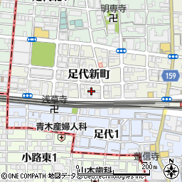 大阪府東大阪市足代新町16周辺の地図