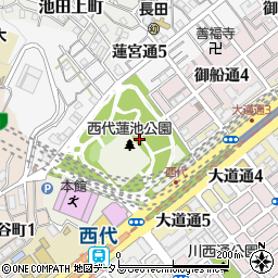 西代蓮池公園トイレ１周辺の地図