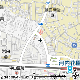 ヘアースタジオＩＷＡＳＡＫＩ　大阪花園店周辺の地図