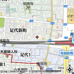 大阪府東大阪市足代新町7周辺の地図