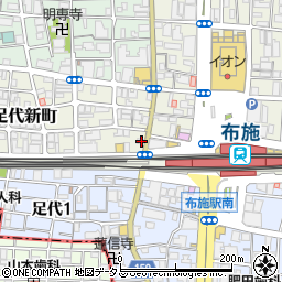 大阪府東大阪市足代新町2-18周辺の地図