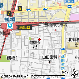グローバルハイツ鶴橋１号館周辺の地図