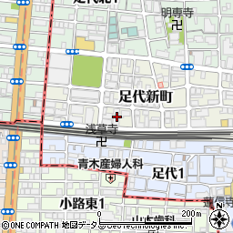 大阪府東大阪市足代新町17周辺の地図