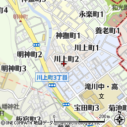 兵庫県神戸市須磨区川上町周辺の地図