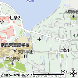 奈良県奈良市七条周辺の地図