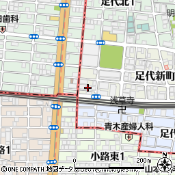 大阪府東大阪市足代新町20周辺の地図