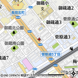 兵庫県神戸市長田区御蔵通4丁目202周辺の地図