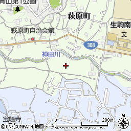 奈良県生駒市萩原町周辺の地図