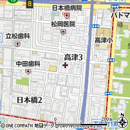 大阪府大阪市中央区高津3丁目周辺の地図
