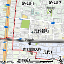 大阪府東大阪市足代新町14-5周辺の地図