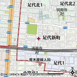 大阪府東大阪市足代新町14-6周辺の地図