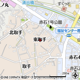 愛知県田原市加治町東取手周辺の地図