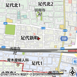 大阪府東大阪市足代新町9周辺の地図