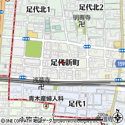 大阪府東大阪市足代新町15-11周辺の地図