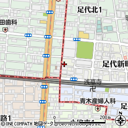 大阪府東大阪市足代新町21-5周辺の地図