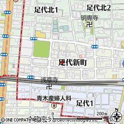 大阪府東大阪市足代新町14-17周辺の地図