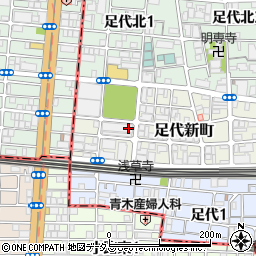 大阪府東大阪市足代新町周辺の地図
