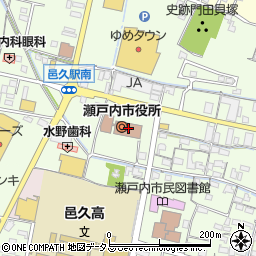 瀬戸内市役所総務部　財政課周辺の地図