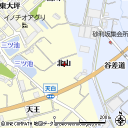 愛知県田原市神戸町北山周辺の地図