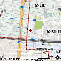 大阪府東大阪市足代新町21周辺の地図
