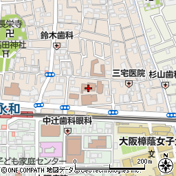 東大阪市役所西福祉事務所　保護課周辺の地図