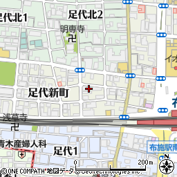 大阪府東大阪市足代新町6-12周辺の地図