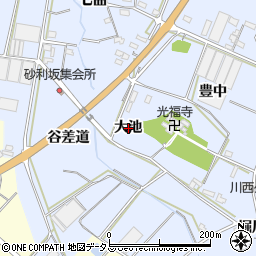 愛知県田原市豊島町（大池）周辺の地図