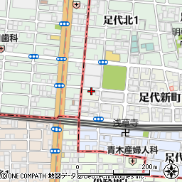 大阪府東大阪市足代新町21-11周辺の地図