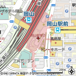 岡山駅東口周辺の地図