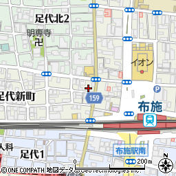 大阪府東大阪市足代新町4-2周辺の地図