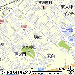愛知県田原市神戸町（明土）周辺の地図