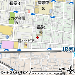 大阪府東大阪市長栄寺周辺の地図
