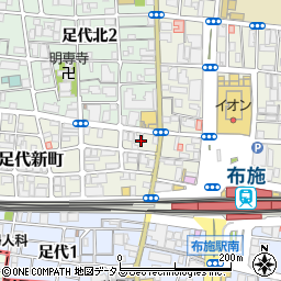 大阪府東大阪市足代新町4周辺の地図