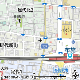 大阪府東大阪市足代新町4周辺の地図