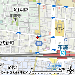 大阪府東大阪市足代新町4-17周辺の地図