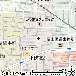 岡山県岡山市北区下伊福周辺の地図