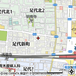大阪府東大阪市足代新町5-5周辺の地図