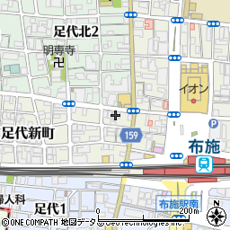 大阪府東大阪市足代新町4-12周辺の地図