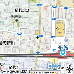 大阪府東大阪市足代新町4-14周辺の地図