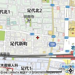 大阪府東大阪市足代新町5周辺の地図