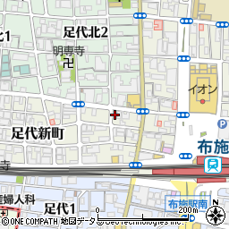 大阪府東大阪市足代新町4-10周辺の地図