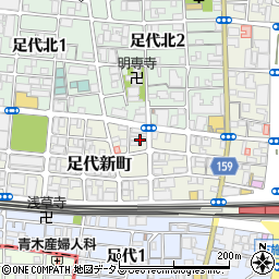 大阪府東大阪市足代新町10周辺の地図