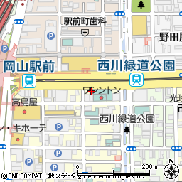 松屋岡山駅前店周辺の地図