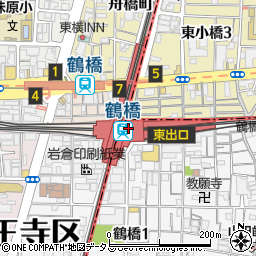 大阪府大阪市生野区周辺の地図