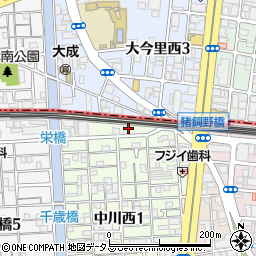 大阪府大阪市生野区中川西1丁目1周辺の地図