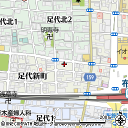 大阪府東大阪市足代新町5-12周辺の地図