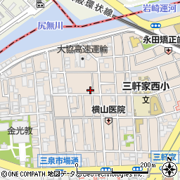 大阪府大阪市大正区三軒家西周辺の地図