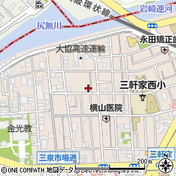 大阪府大阪市大正区三軒家西周辺の地図