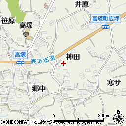 愛知県豊橋市高塚町神田周辺の地図